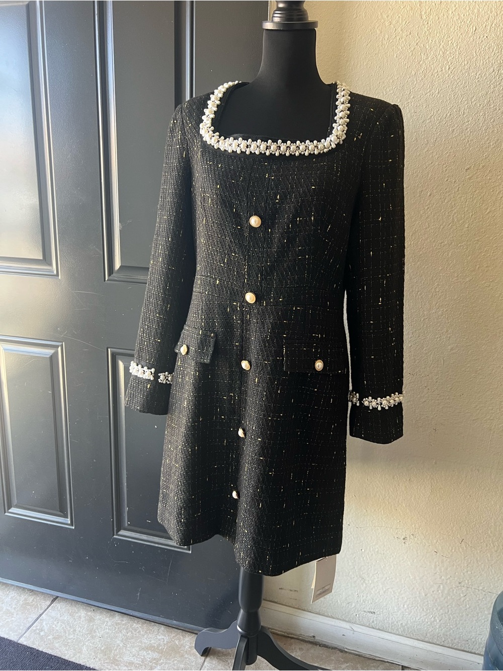 MOTF Black dress  with Gold Thread Detail
